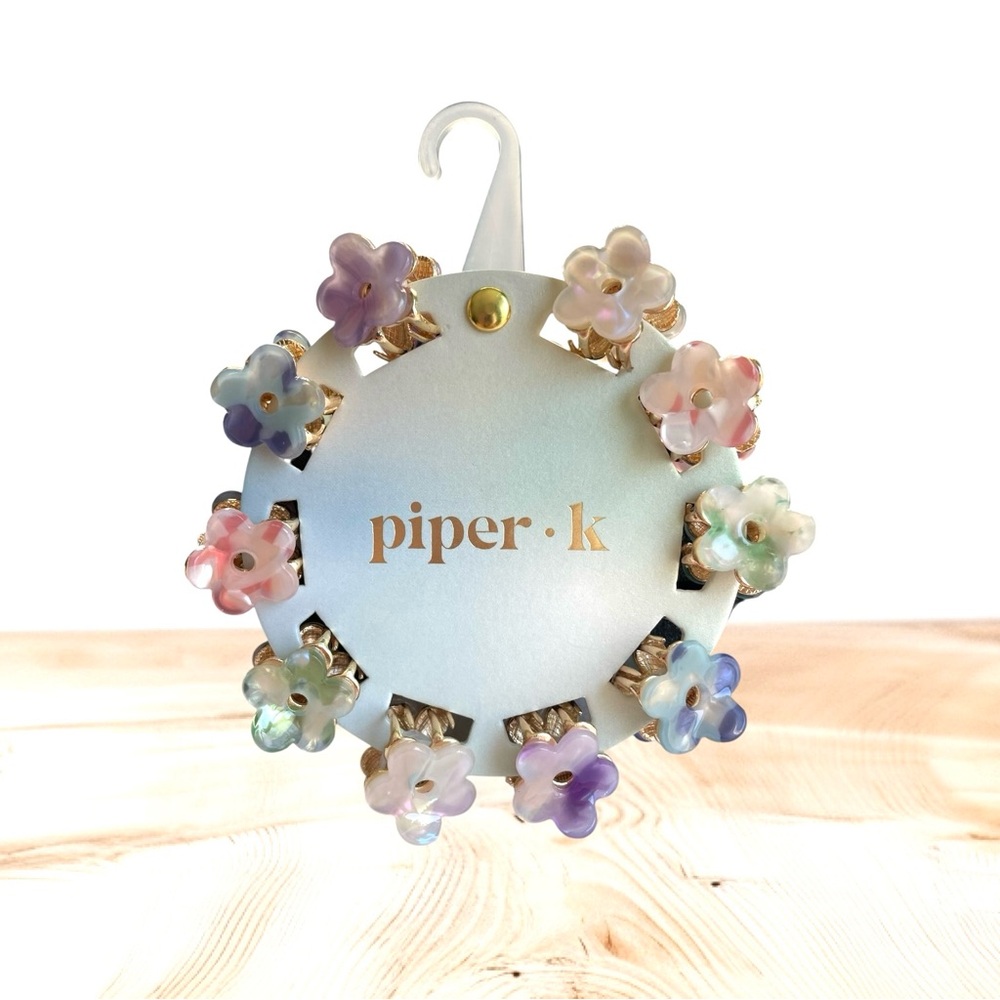 Piper K Set of Multicolor Flower Hair Clips